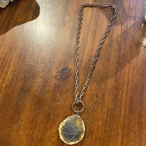 Wire Wrapped Stone Pendant Necklace